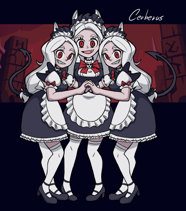 MaidTaker (bonus in comments) - Helltaker, Housemaid, Pandemonica, Modeus, Cerberus, Lucifer, Malina, Justice, Longpost, Beelzebub