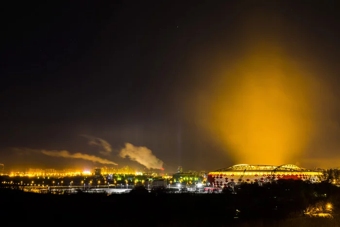 Spartak Stadium - My, Moscow, Spartak Stadium, Night, Town