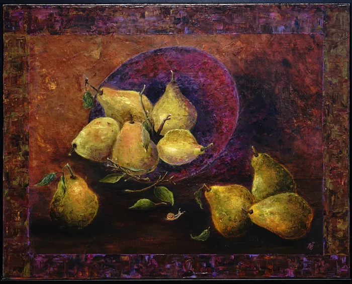 Pear mood - My, Painting, Canvas, Butter, Oil painting, Pear, Still life, Painting