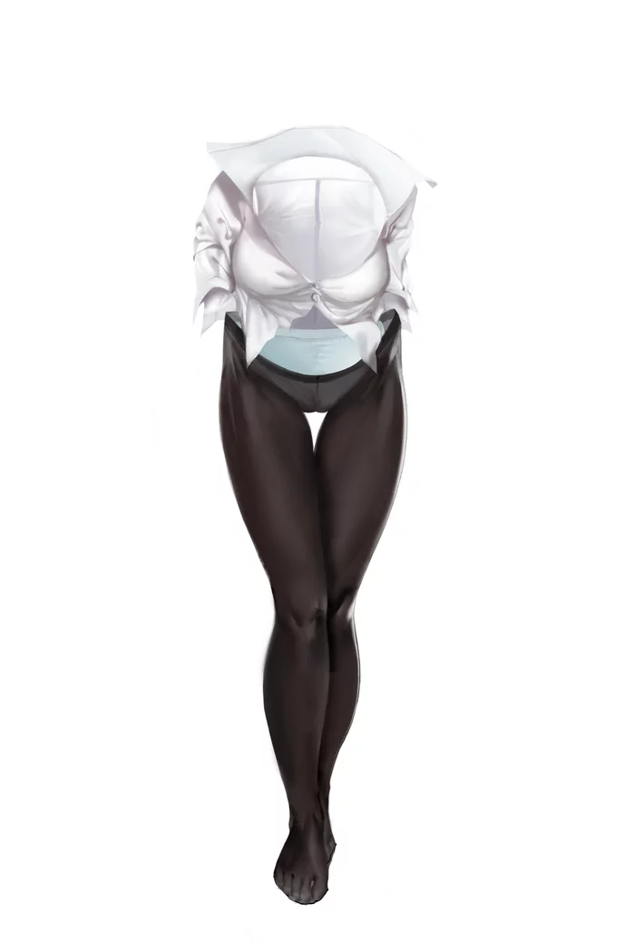 Toru Hagakure - NSFW, Anime art, Anime, Stockings, Invisible, Tights, Longpost, Hagakure Tooru, Boku no hero academia