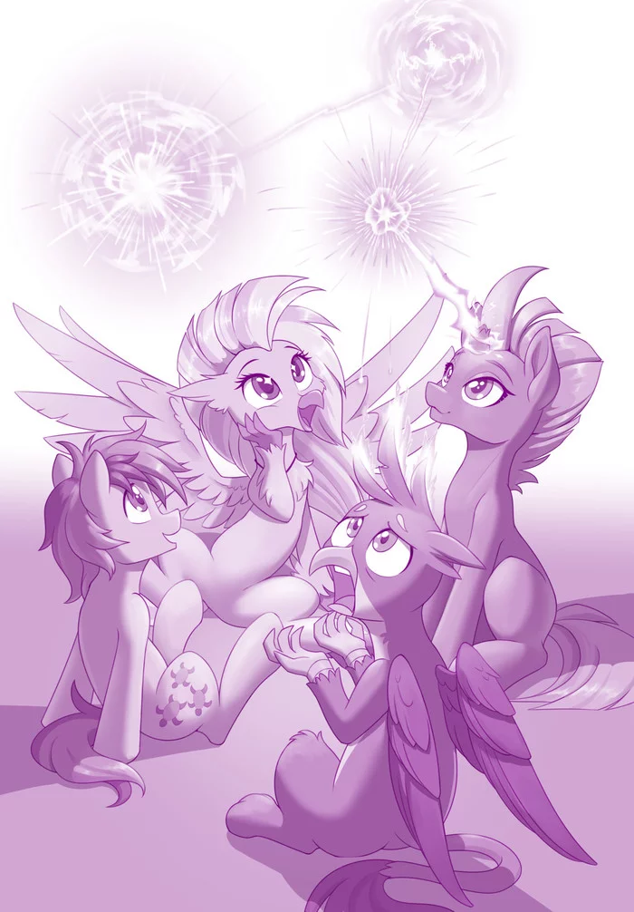 Firework - My little pony, Gallus, Silverstream, Tempest shadow, Sandbar, Fizzlepop Berrytwist