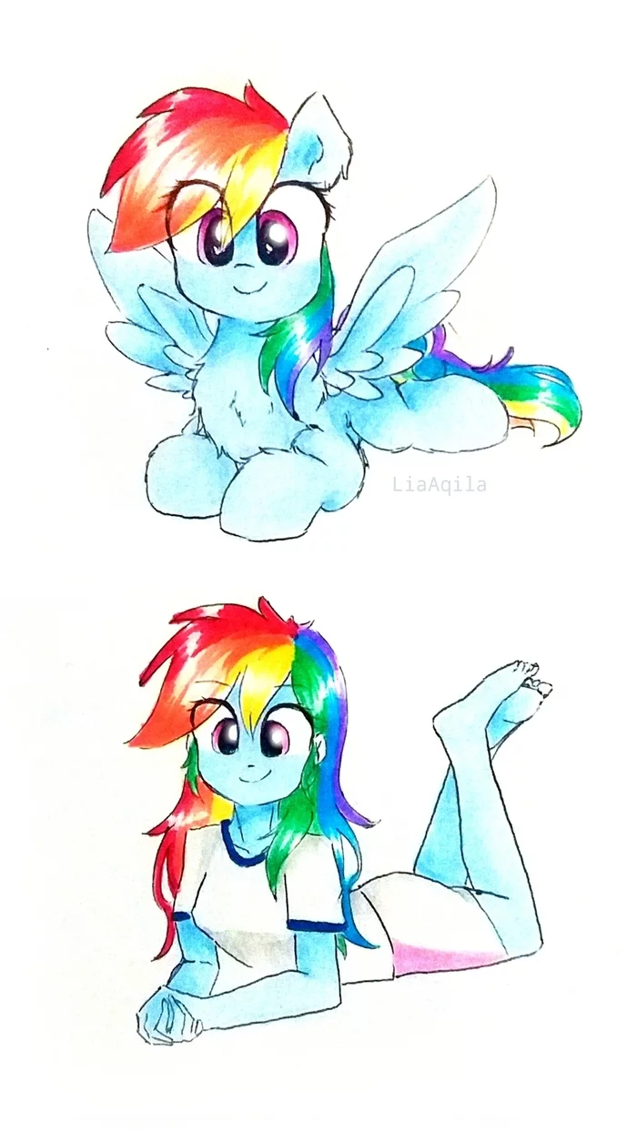 В любом виде - милашка - My Little Pony, Rainbow Dash, Equestria Girls, Liaaqila