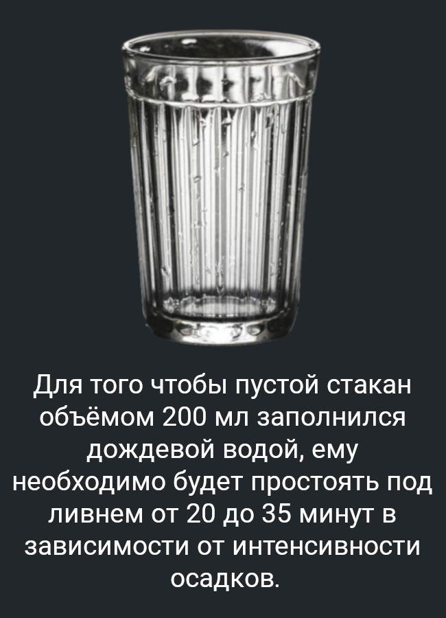 Дождевой факт - Факты, Дождь, Стакан, Картинка с текстом, Познавательно