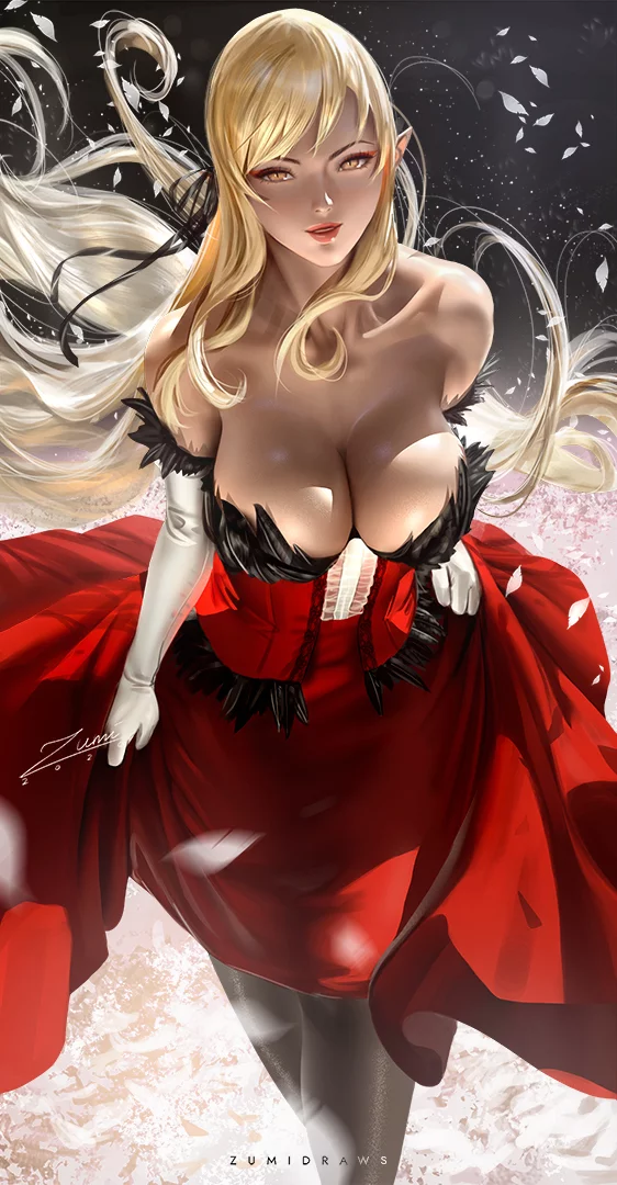 Gorgeous Kiss-Shot Acerola-Orion Heart-Under-Blade - Monogatari series, Anime art, Anime, Drawing, Shinobu oshino, Digital drawing, Zumidraws, Boobs