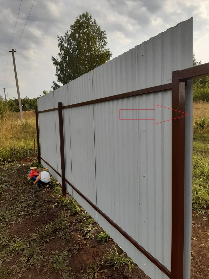 Fence at the dacha (I ask for advice from experienced or craftsmen) - My, Fence, Dacha, Profiled sheet, Longpost