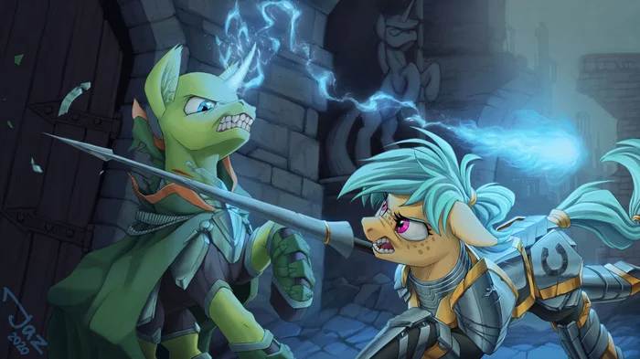 Knight vs Mage - My little pony, PonyArt, Original character, 1jaz