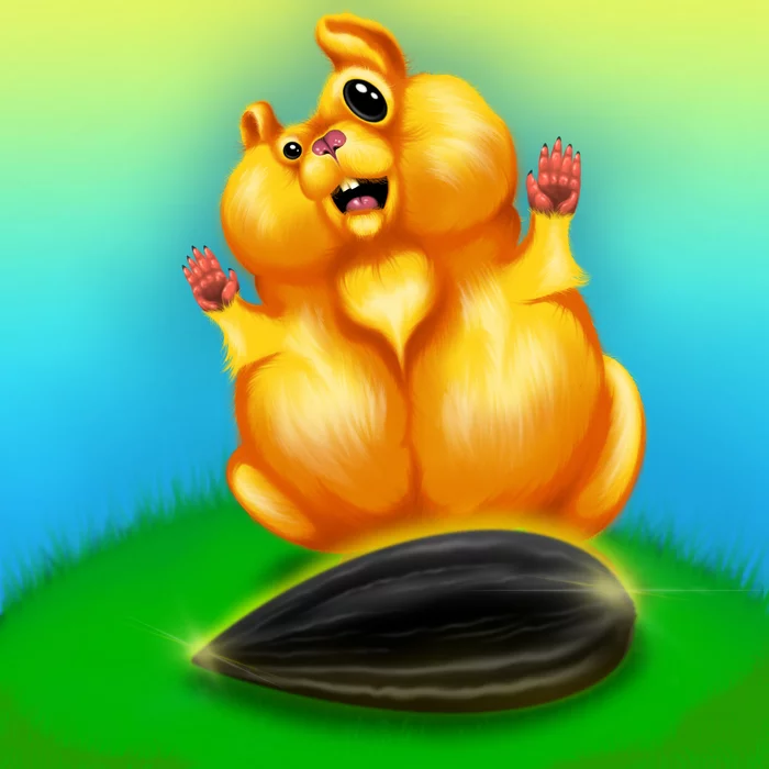 Luck - My, Illustrations, Drawing on a tablet, Hamster