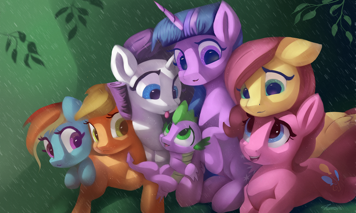 Friendship Forever My Little Pony, Ponyart, Mane 6, Spike, Auroriia