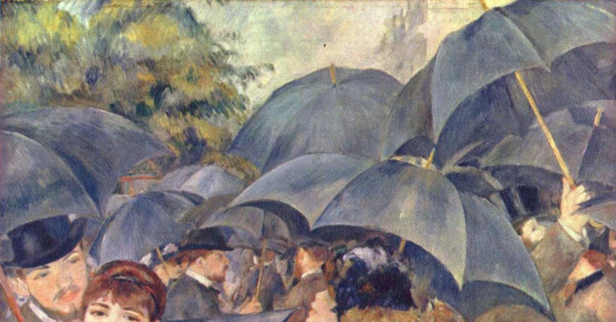 Les parapluies. Пьер Огюст Ренуар зонтики. Пьер Огюст Ренуар. Зонтики. 1881-1886.. «Зонтики», 1881/1886 Ренуар. Огюст Ренуар зонтики картина.