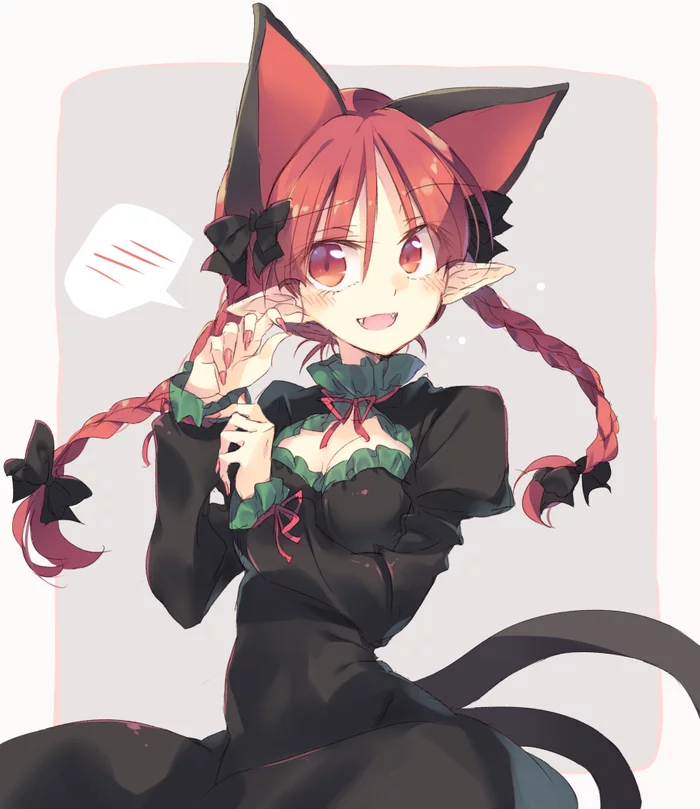 Orin - Anime, Anime art, Touhou, Kaenbyou rin, Satou kibi, Longpost