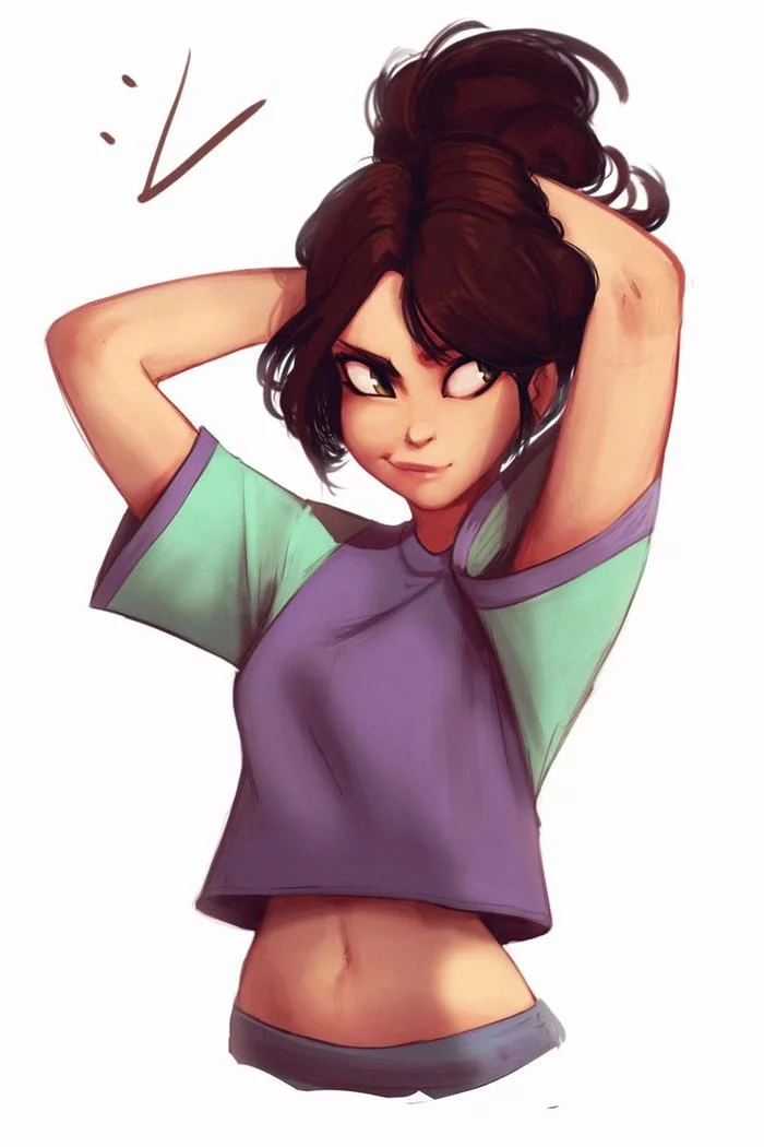 Продолжение поста «Симпатичные арты девушек» Raichiyo33, Арт, Рисунок, Девушки, Ответ на пост, Длиннопост