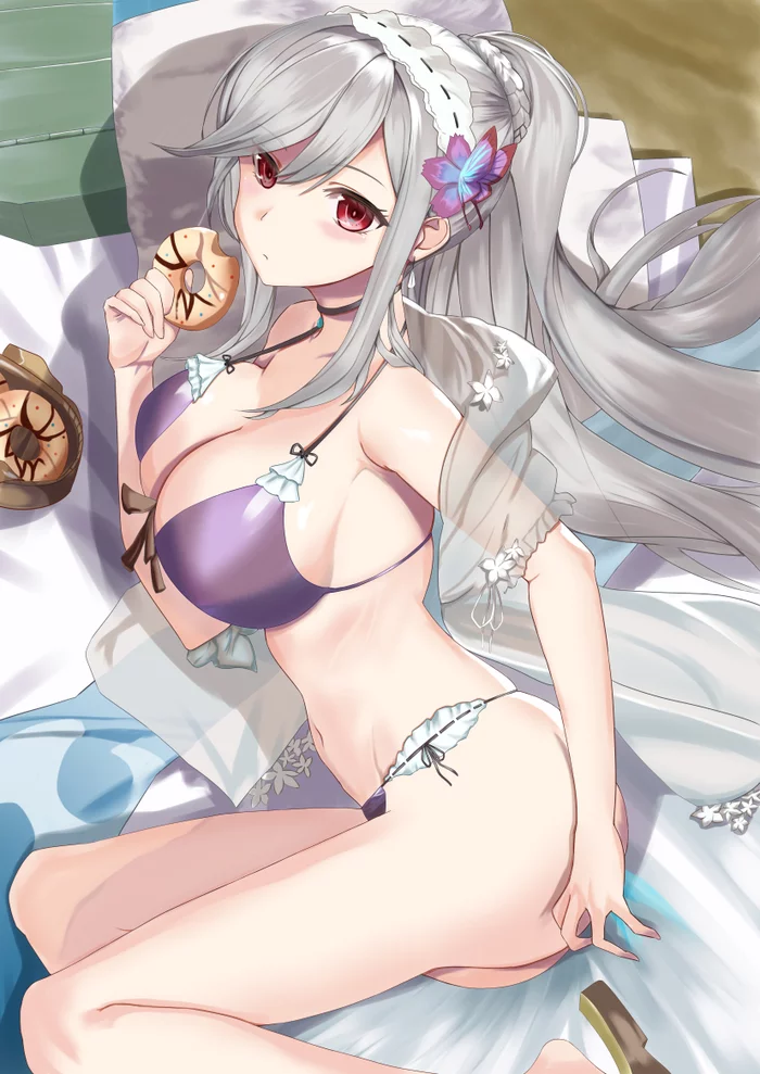 Dunkerque - NSFW, Anime, Anime art, Azur lane, Dunkerque, Swimsuit, Breast