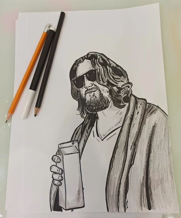 I'm not Mr. Lebowski - My, Drawing, The Big Lebowski, Dude, Painting, A4