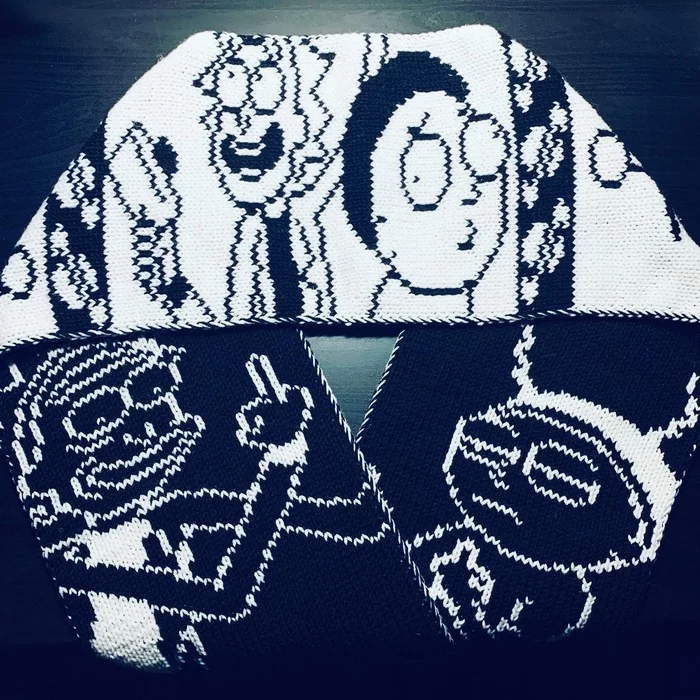 Scarf Rick and Morty - My, Rick and Morty, Knitting, Needlework without process, Longpost