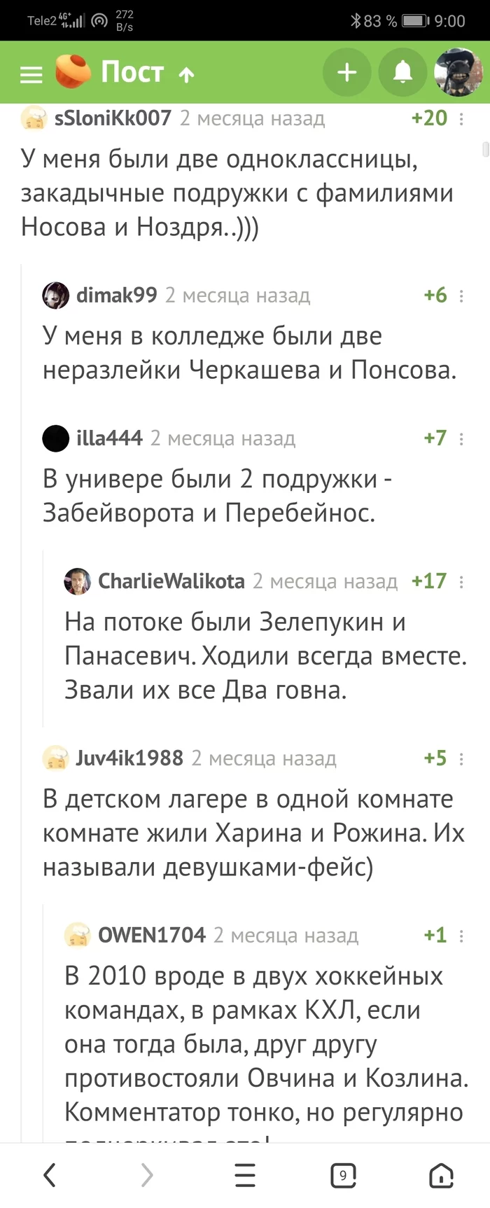 На волне постов про фамилии - Скриншот, Волна постов, Необычные фамилии, Длиннопост