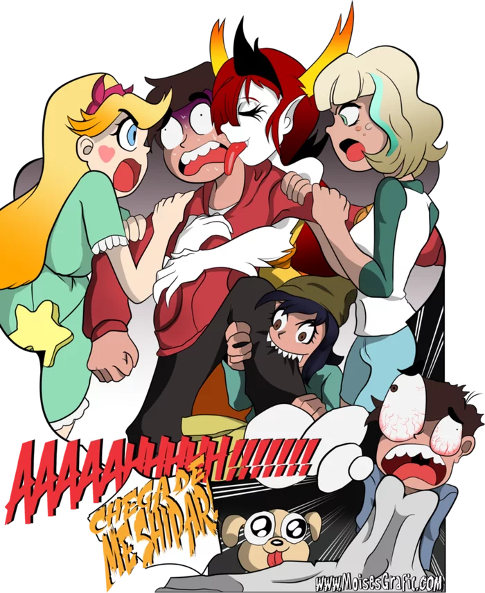 СПСЗ.Арт (Не спокойная ночь ) - Star vs Forces of Evil, Мультфильмы, Арт, Marco Diaz, Star Butterfly, Hekapoo, Jackie Lynn Thomas, Janna Ordonia