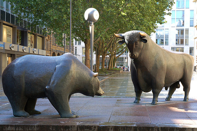 In the animal world... - The Bears, Bull, Monument, Stock exchange, Frankfurt am Main, Germany, Trade