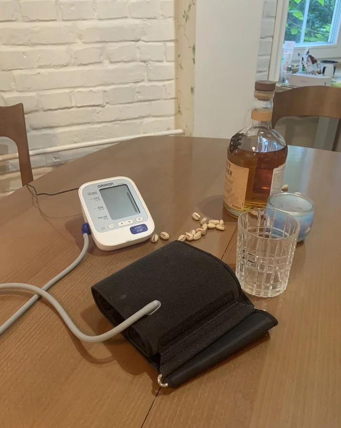 Still life “Saturday morning 40+” - My, Whiskey, Birthday, Health, Tonometer