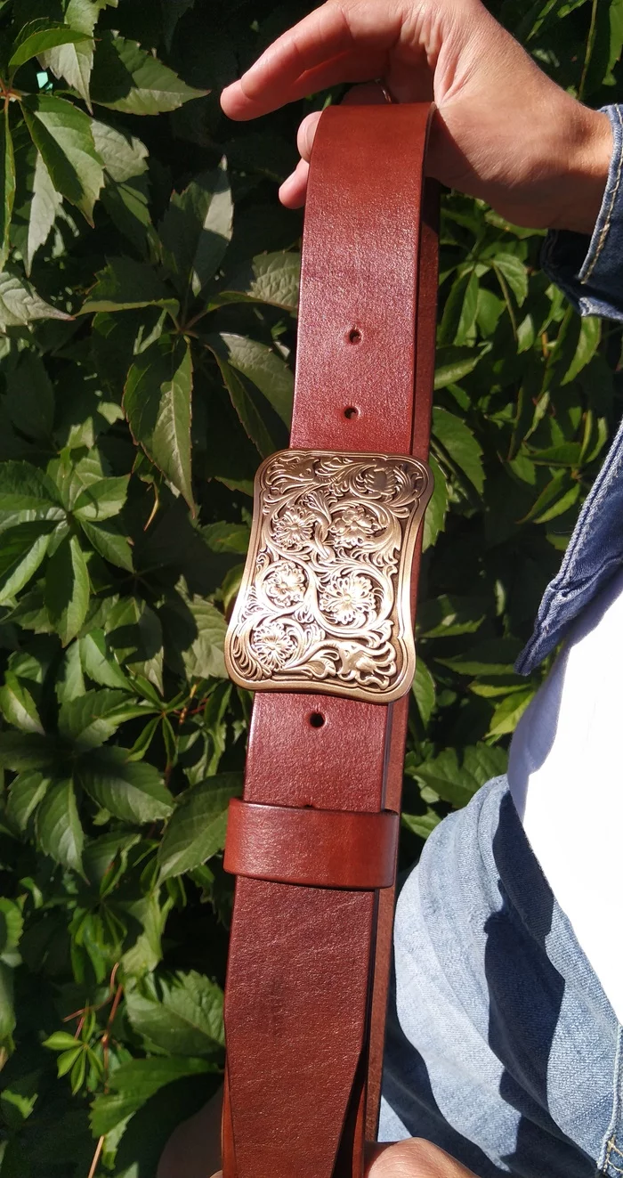 Another belt - My, Needlework without process, Leather craft, Needlemen, Needlework, Longpost, Leather products, With your own hands, Leather