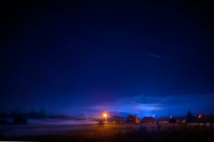 August 18. Near Volokolamsk - My, Landscape, The photo, Night, Sky, Star, Longpost