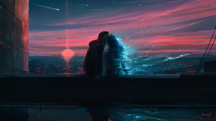 The Day You Left - Рисунок, Пара, Расставание, Alena Aenami, Арт
