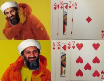 AK-47 - Kalashnikov assault rifle, AK-47, Osama bin Laden, Playing cards, Memes