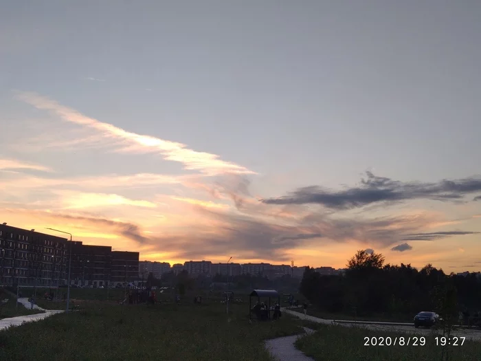 beauty - My, Sunset, Clouds, Railway, Zheleznodorozhny city