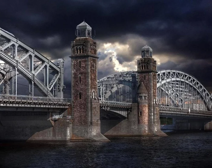 Bolsheokhtinsky Bridge - Saint Petersburg, Bolsheokhtinsky bridge, The photo