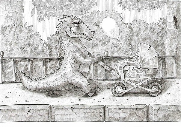 Crocodile - My, Crocodiles, Drawing, Mat