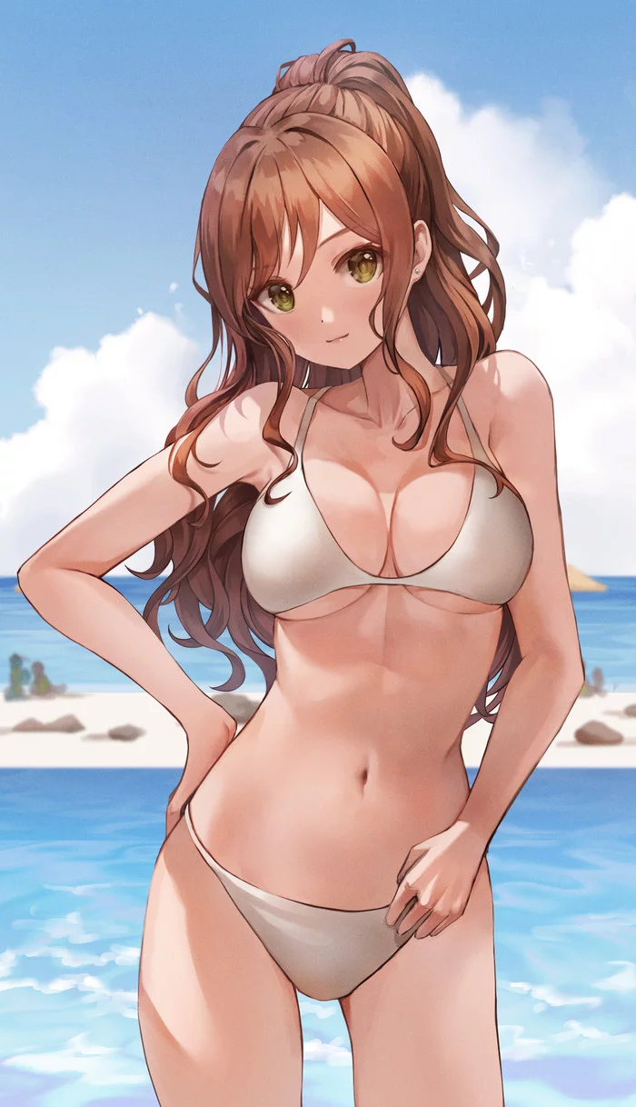 Lisa - Bang Dream!, Imai Lisa, Anime, Anime art, Swimsuit, Bikini, Longpost