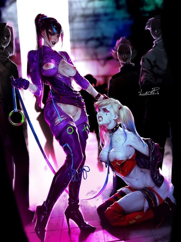 Reply to the post Punchline & Harley Quinn - NSFW, Harley quinn, Art, Characters (edit), Dc comics, Aleriia_V (lerapi), Reply to post, Punchline (DC Comics)