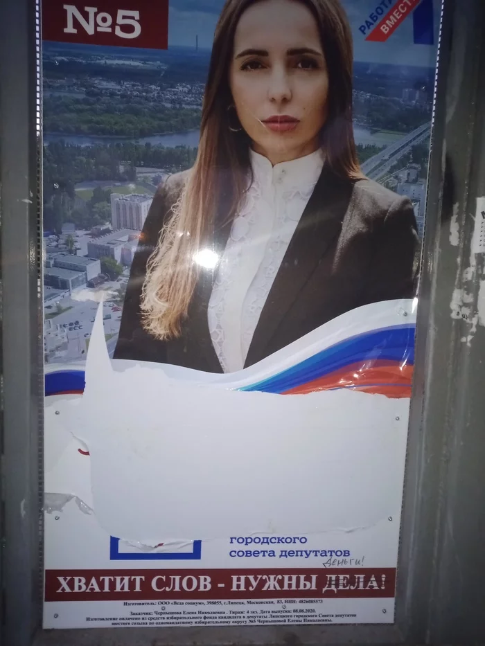 Someone tweaked the election poster - My, Elections, Humor, 2020, Deputies, Lipetsk