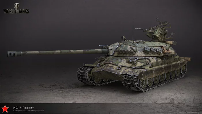 IS-7 Granite - My, World of tanks, IS-7, Render, 3D, Art, Game art