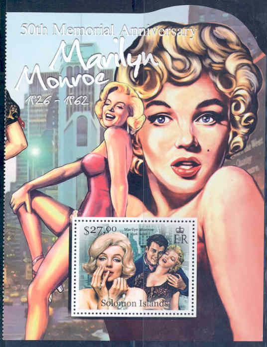MM on postage stamps (VIII) Cycle Magnificent Marilyn - 202 - Cycle, Gorgeous, Marilyn Monroe, Beautiful girl, Actors and actresses, Celebrities, Stamps, The photo, , Blonde, Collecting, Philately, USA, Hollywood, Longpost, Movies, Solomon Islands, 2012, 1953, 1956, Photos from filming