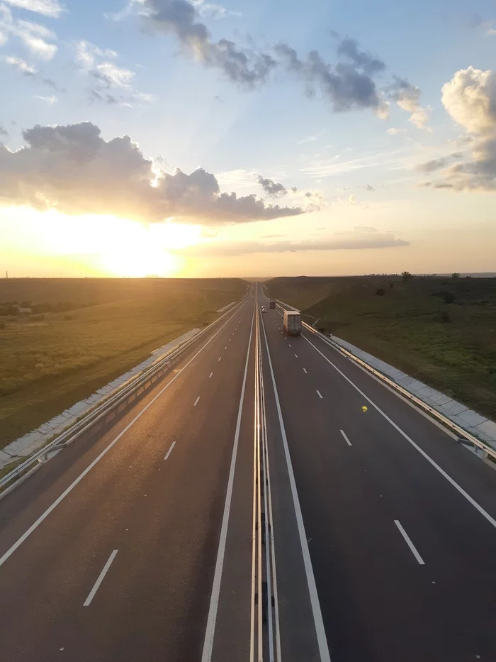 Tavrida highway through our eyes - My, Tavrida highway, Crimea, Simferopol, Sunset, The photo