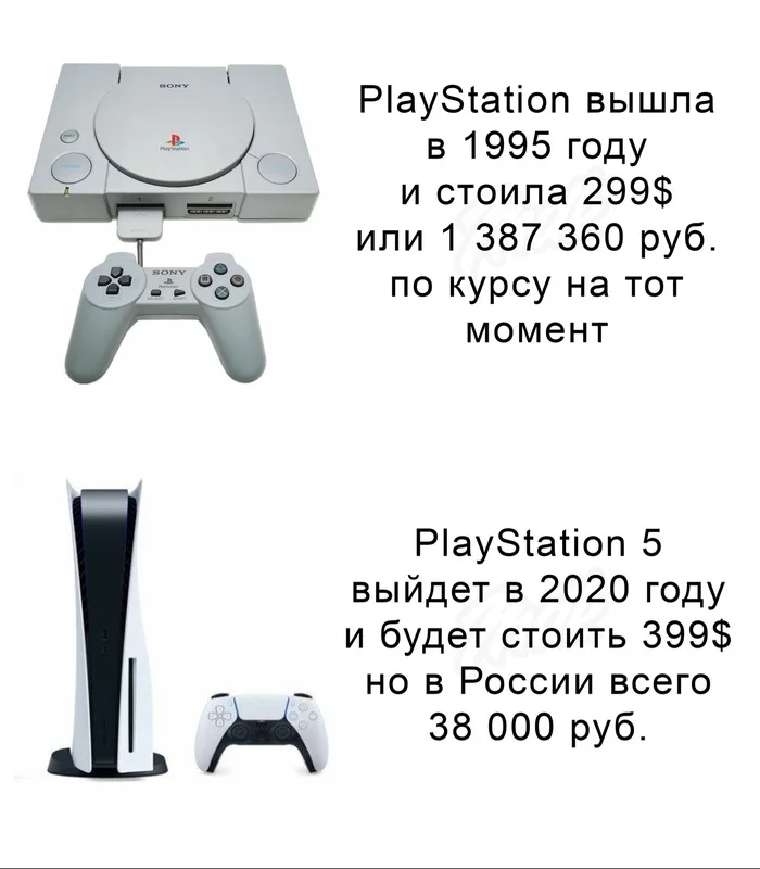 Занимательная арифметика - Playstation, Картинка с текстом, Арифметика, Рубль, Юмор