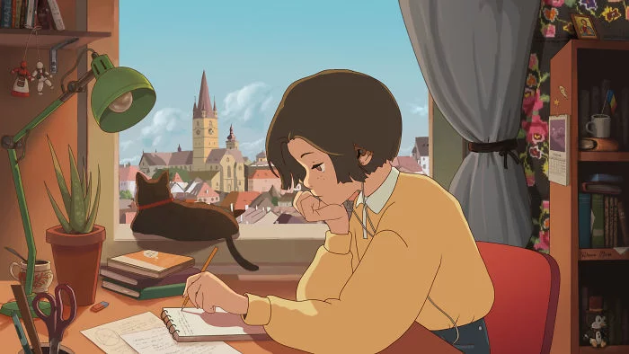 Lo-Fi Girl in the style of different countries - Reddit, Art, Country, Longpost, Lofi hip-hop radio, Drawing, Challenge, Style