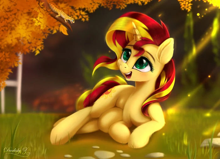 Ray Of Sunshine - My little pony, PonyArt, Sunset shimmer, Darksly-z