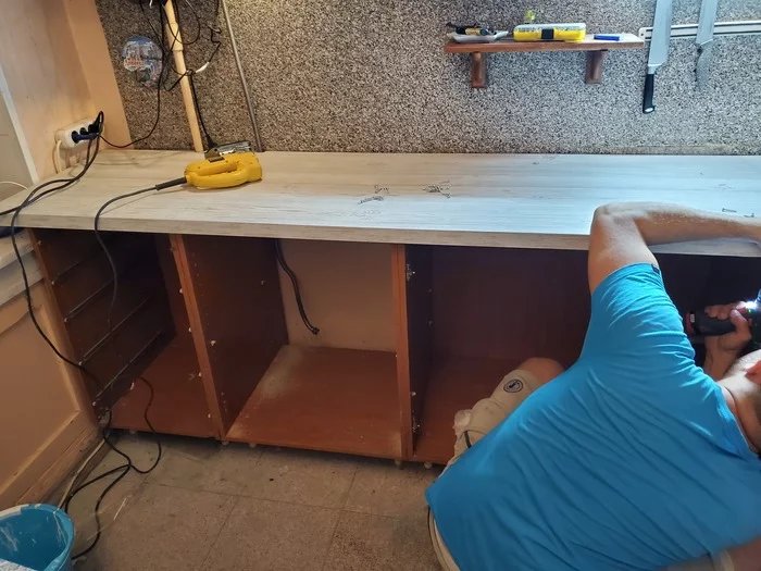 Kitchen modernization by women's hands - My, With your own hands, Kitchen, Creation, Needlework, Repair, Reconstruction, Longpost, The large family