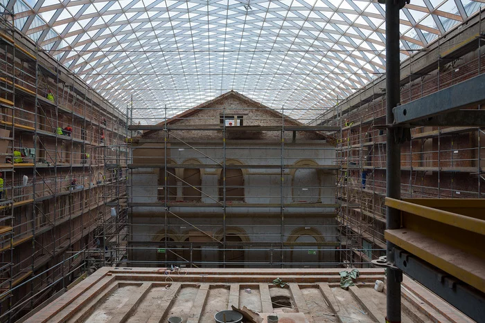 The courtyard of the Polytechnic Museum was covered with a huge roof - My, Polytechnic Museum, Reconstruction, Roof, Building, Longpost, Moscow