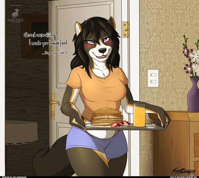 Breakfast in bed - Furry, Anthro, Art, Furry edge, Kanutwolfen