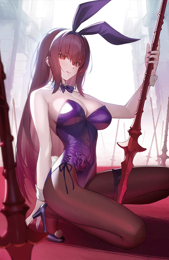 Stingrays - NSFW, Anime, Anime art, Fate, Fate grand order, Scathach, Bunnysuit