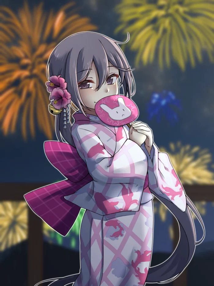 KanColle 6th Anniversary - Kantai collection, Akebono, Anime art, Anime, Games, Yukata, Fireworks