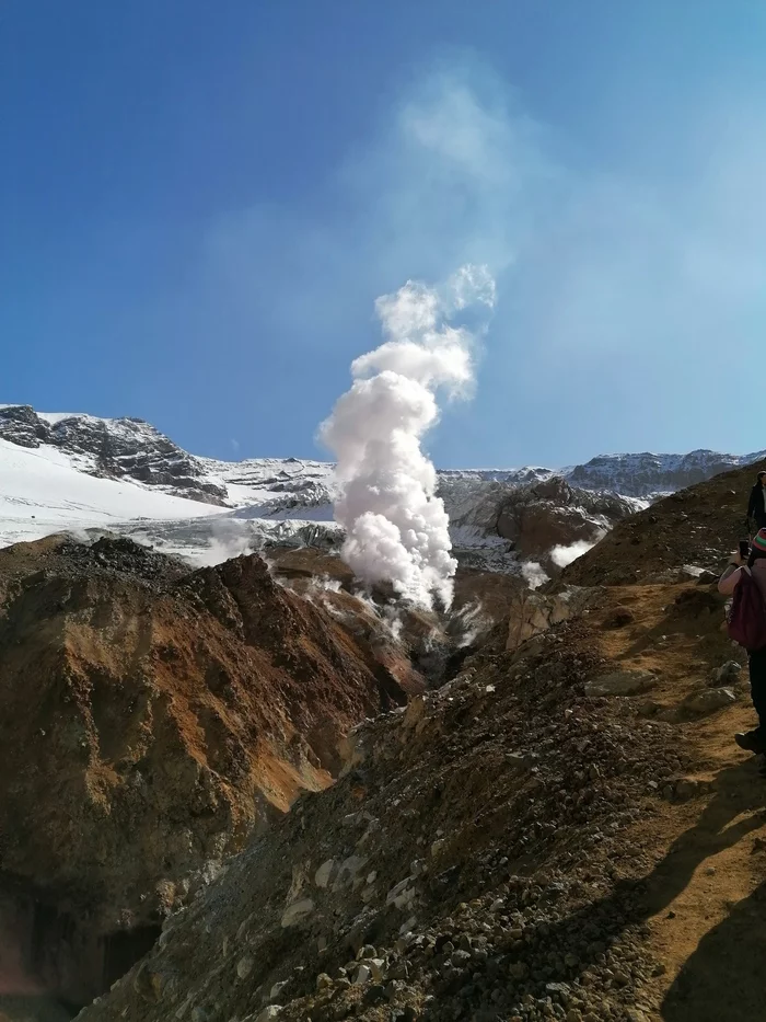 Volcano Mutnovskaya Sopka, Kamchatka - My, Kamchatka, Mutnovsky Volcano, Climbing, The photo, Vertical video, Tourism, Video, Longpost, Volcano
