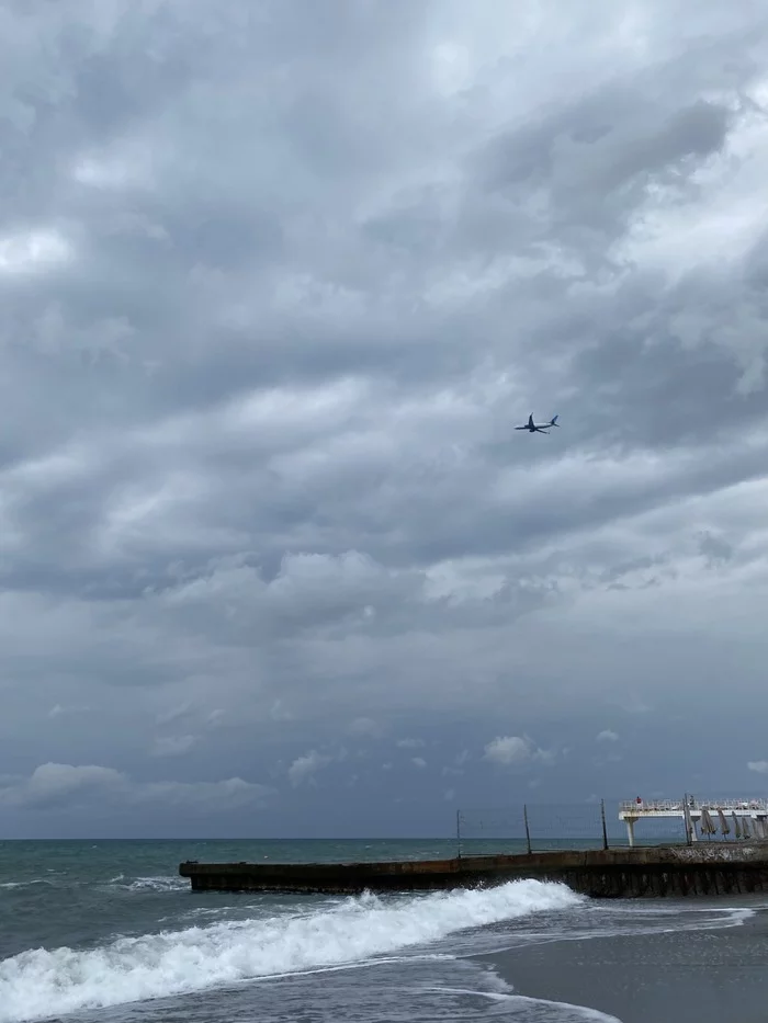 Home - My, The photo, Airplane, Sea