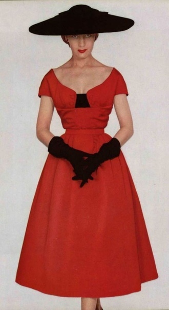 Red vintage dresses from the 50s - Fashion, Retro, 50th, The dress, Models, Vintage, Red, beauty, Longpost