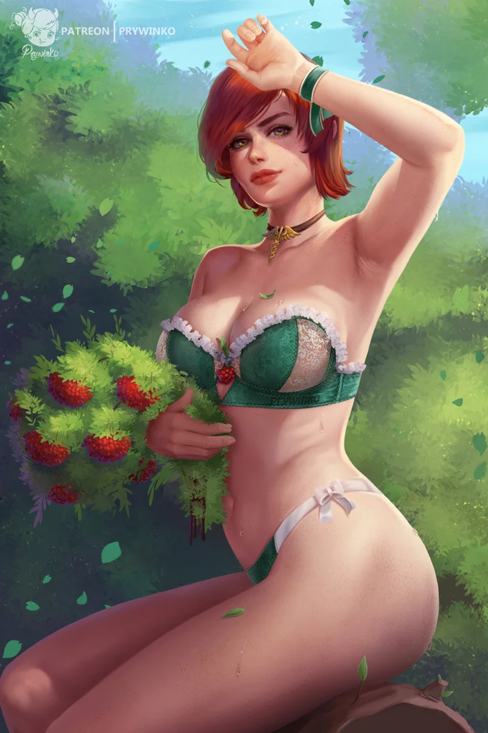 Shani - NSFW, Art, Erotic, Underwear, Witcher, The Witcher 3: Wild Hunt, Shani, Prywinko, Redheads, Freckles, Girls