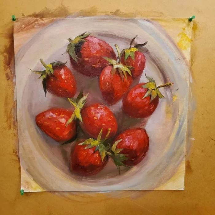 Strawberry - Vertical video, Berries, Strawberry (plant), Drawing, Tiktok, Video, Painting, Etude, Still life, My