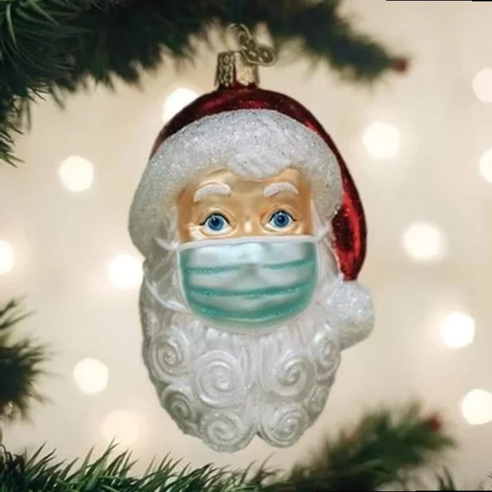 New Christmas tree toys are on sale - New Year, Christmas decorations, Coronavirus, Mask, Santa Claus