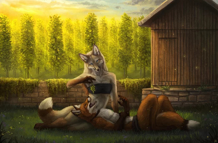 Evening Delights - NSFW, Furry, Anthro, Art, Furry edge, Deyvarah